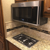 RV kitchen counter top burner and convection overn